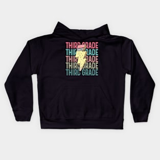 Retro Third Grade Teacher Lightning Bolt Pencil Teacher Kids Kids Hoodie